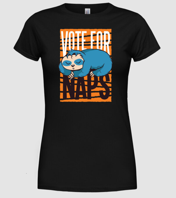 Votez pentru relaxare Leneș model negru pe tricou