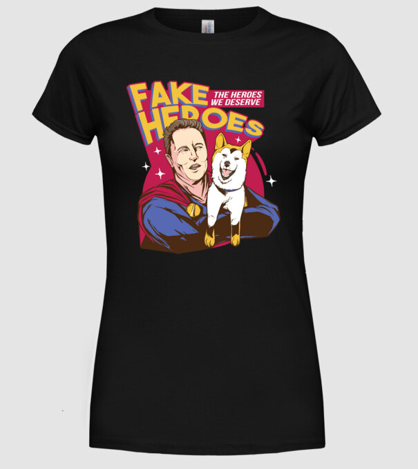 Fake Hero Elon Musk model negru pe tricou