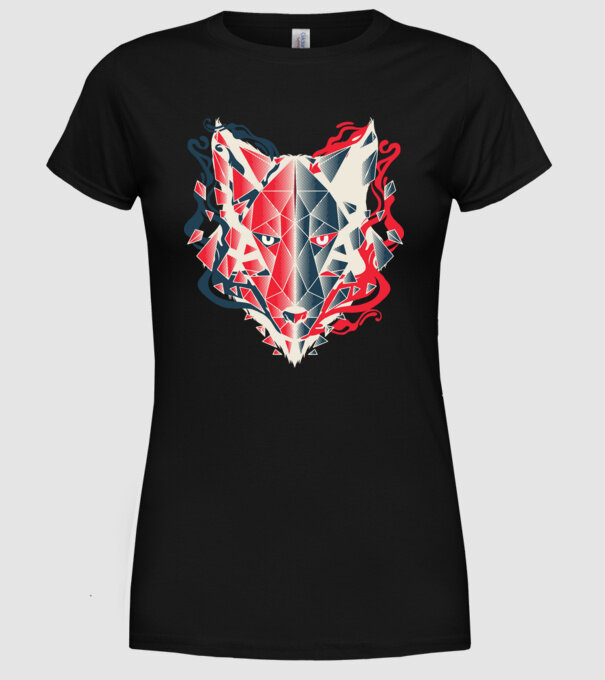 Wolf Head model negru pe tricou