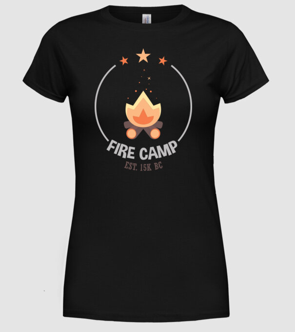 Fire Camp est. 15k BC model negru pe tricou