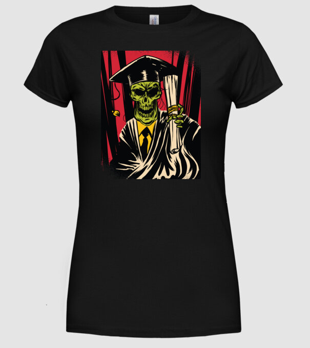 Proaspăt absolvent Absolvire model negru pe tricou