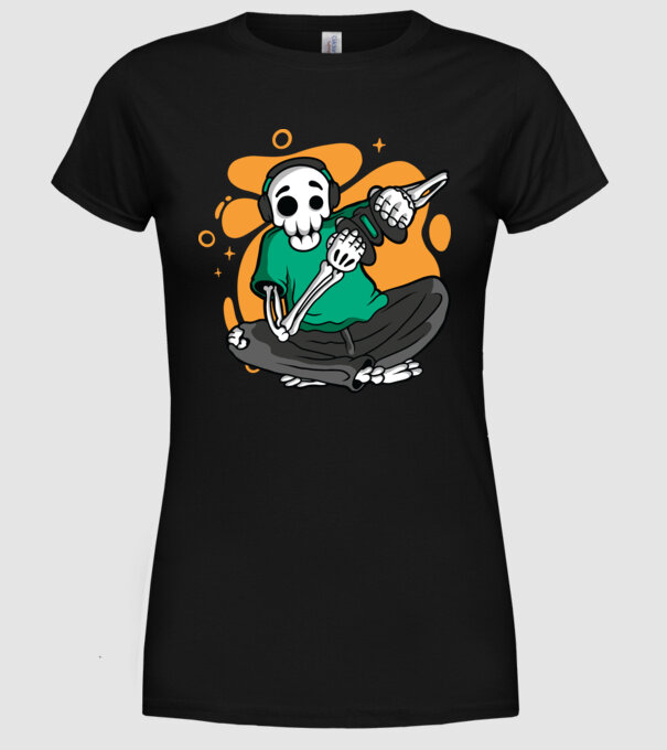 Schelet Gamer model negru pe tricou