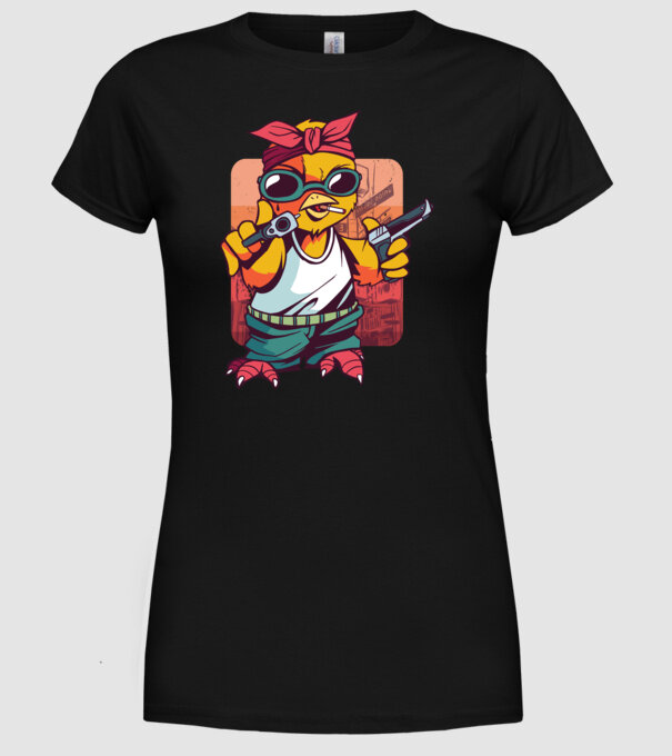 Pui Gangster model negru pe tricou