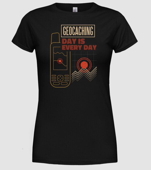 Geocaching model negru pe tricou