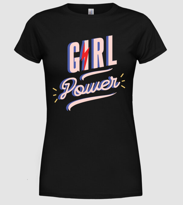 Girl Power de Ziua Femeii model negru pe tricou