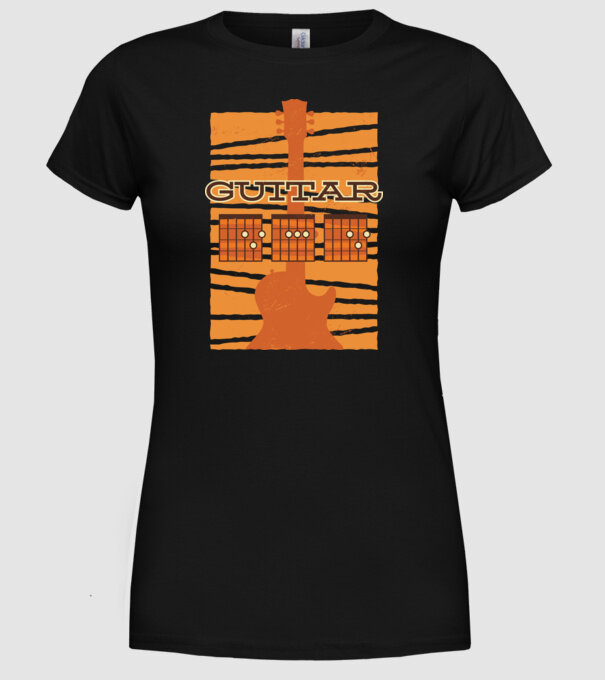 Tată chitarist model negru pe tricou
