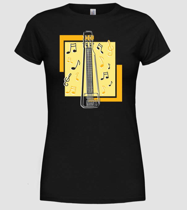 Tricou chitarist model negru pe tricou