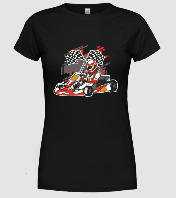 Gokart model negru pe tricou