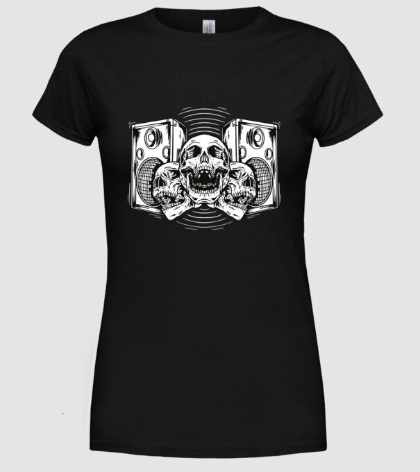 Cranii difuzor model negru pe tricou