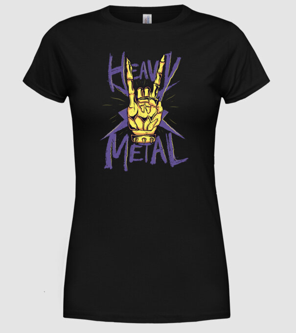 Heavy Metal model negru pe tricou