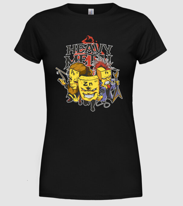 Elemente Heavy Metal model negru pe tricou