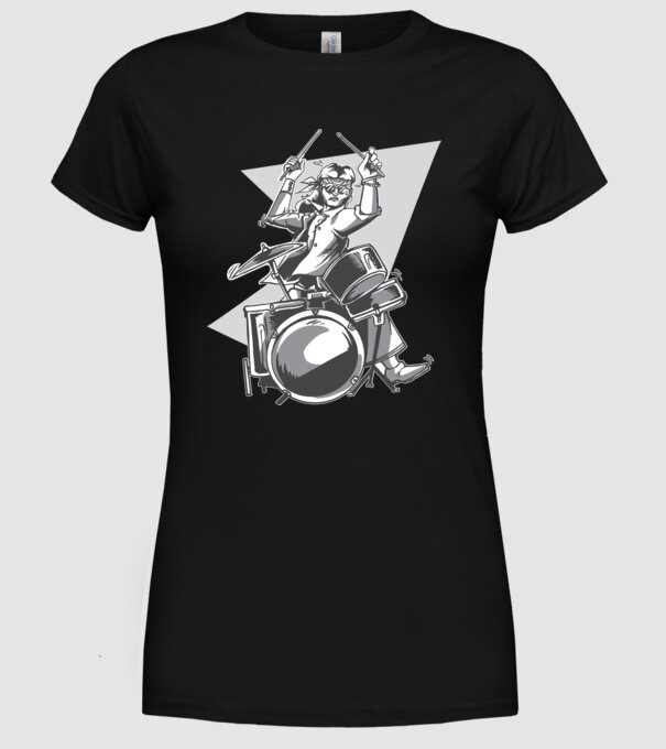 Hippy baterist model negru pe tricou