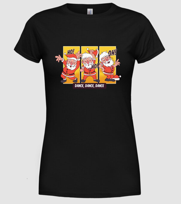 Hohoho dans Moș Crăciun model negru pe tricou