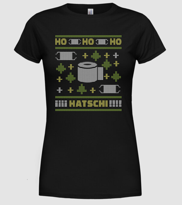 Hohohoho hârtie igienică pulover urât model negru pe tricou