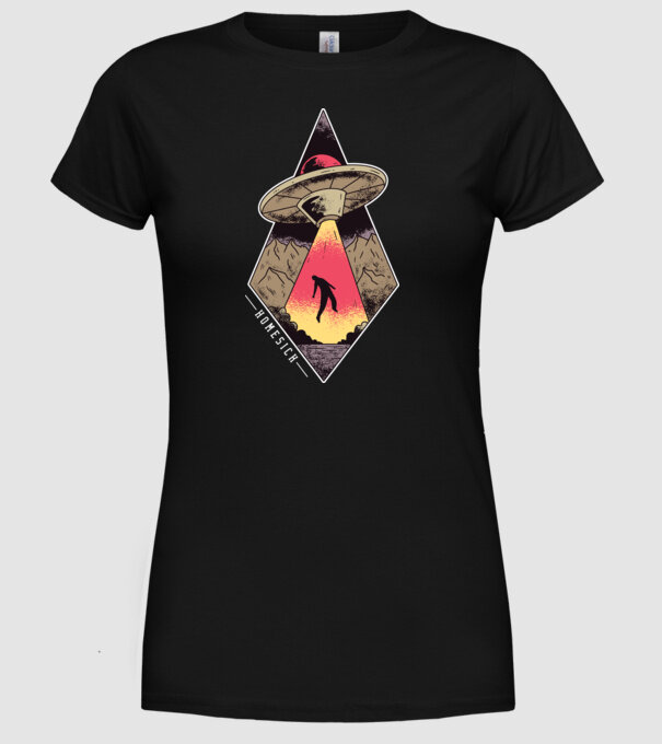 Dor de casă alien model negru pe tricou
