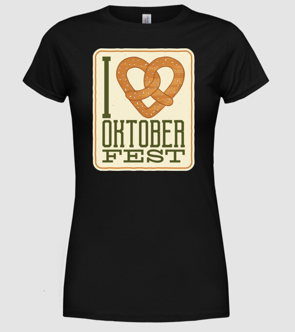 I Love Oktoberfest model negru pe tricou
