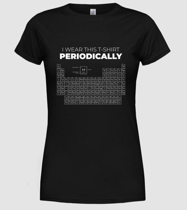 I wear this t-shirt periodically model negru pe tricou