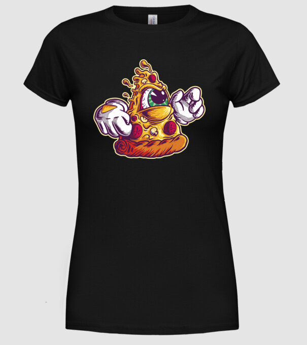 Pizza Illuminati model negru pe tricou