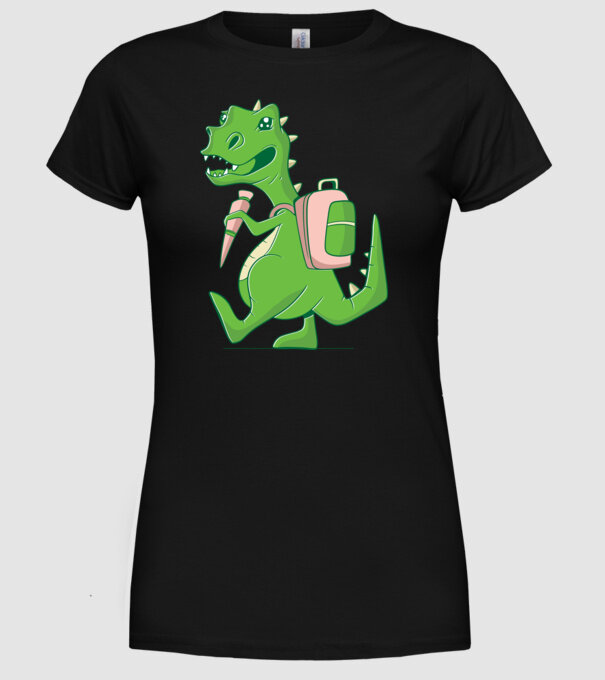 Elev Dino model negru pe tricou