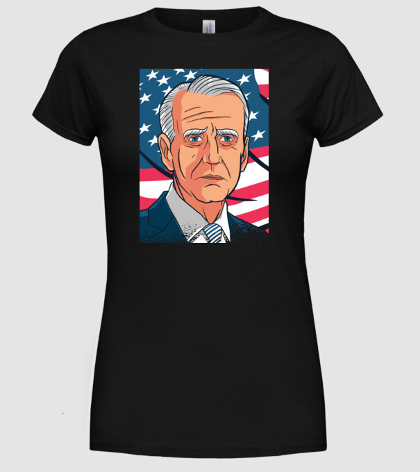 Joe Biden USA model negru pe tricou