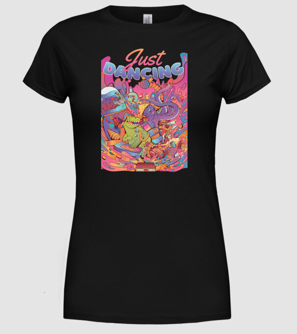Just Dancing Fulgi de cereale model negru pe tricou