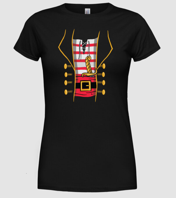 Costum de pirat pentru Halloween model negru pe tricou