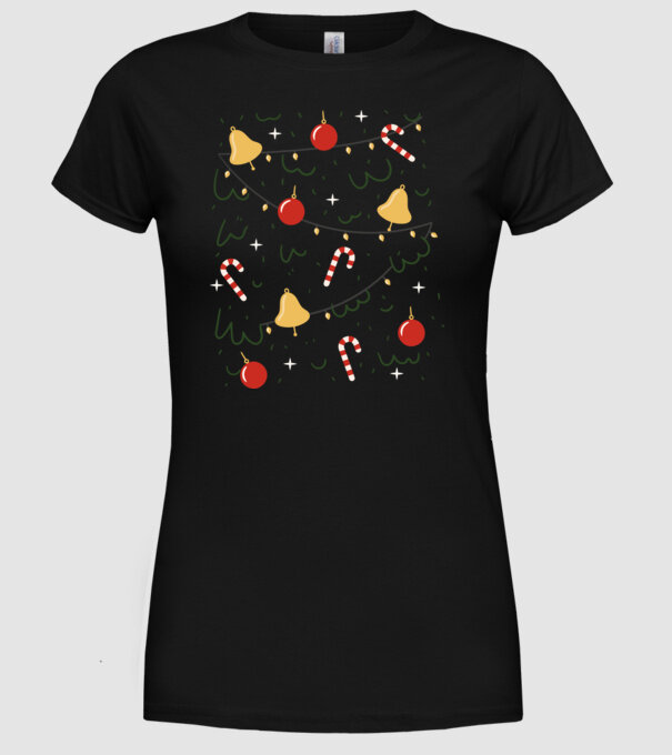 Decorații Crăciun model negru pe tricou
