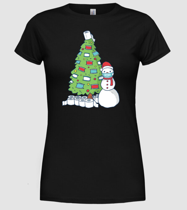 Brad De Crăciun model negru pe tricou