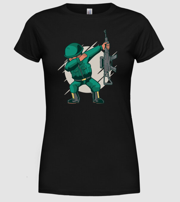 Soldat DAB model negru pe tricou