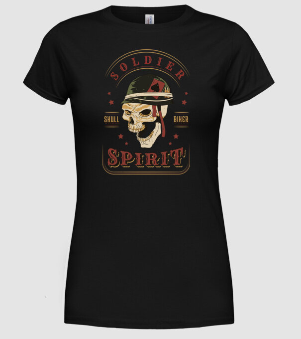 Soldat Craniu model negru pe tricou