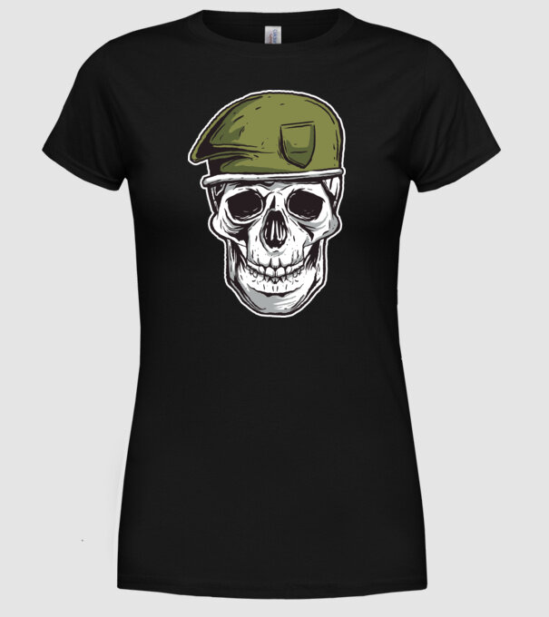 Craniu Soldat model negru pe tricou