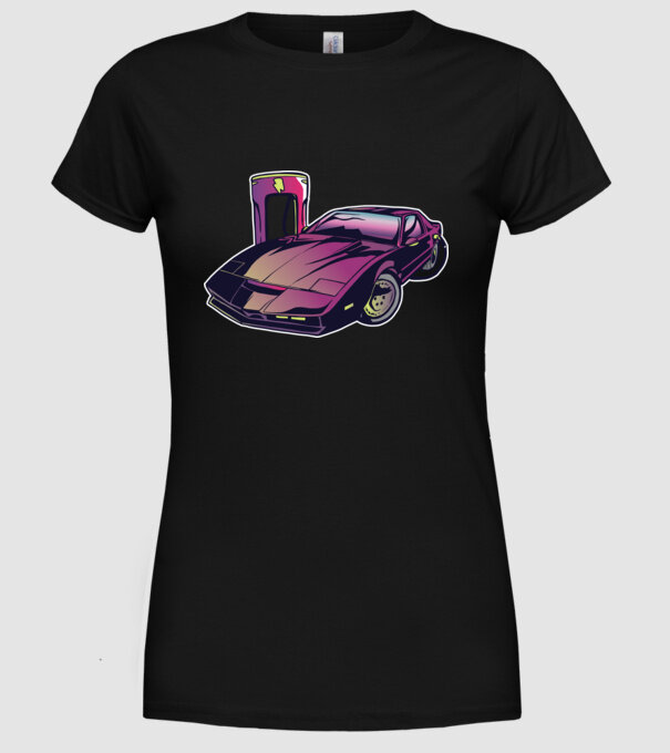 Kitt pe încărcător electric tricou amuzant model negru pe tricou