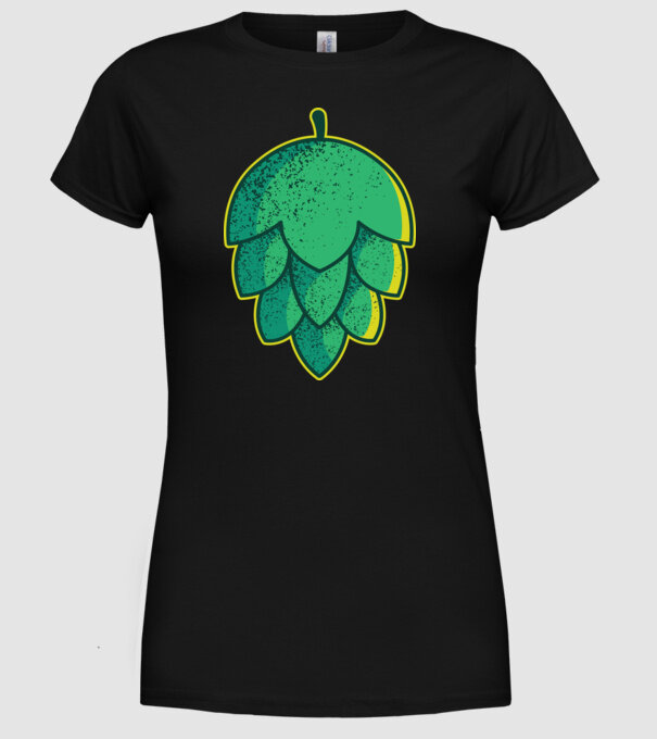Tricou cu bere de Hamei model negru pe tricou