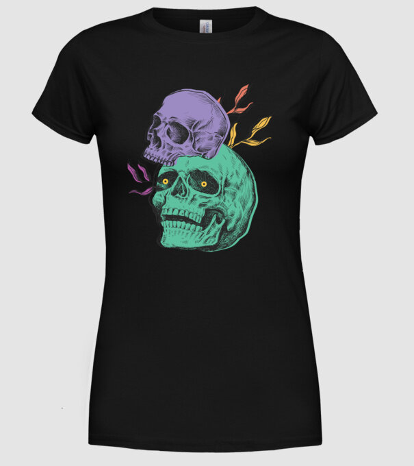 Cranii model negru pe tricou