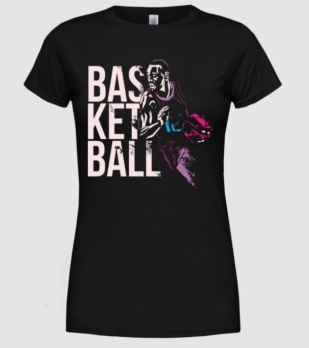 Baschet Silueta model negru pe tricou