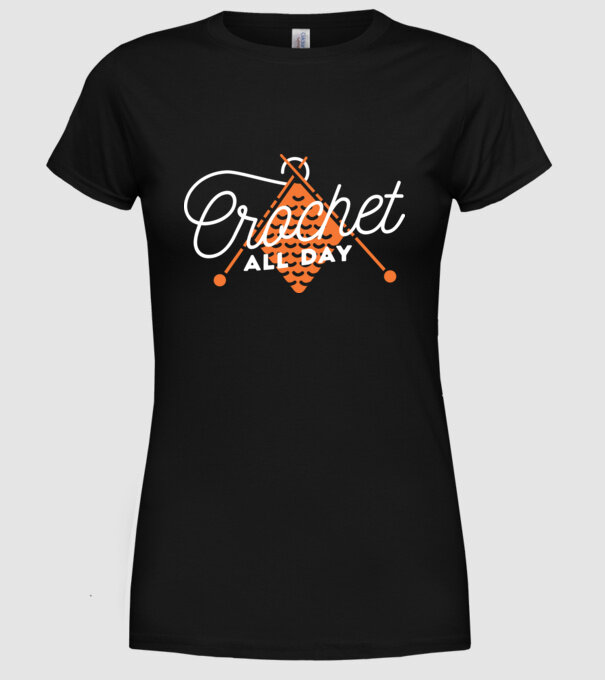 Tricotat pe tot parcursul zilei model negru pe tricou