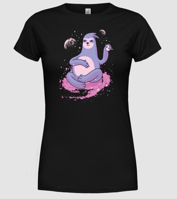 Leneș în spațiu model negru pe tricou