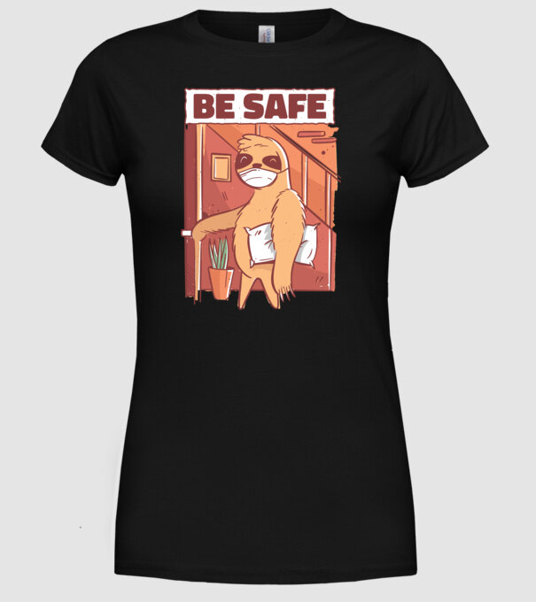 Leneș Be Safe model negru pe tricou