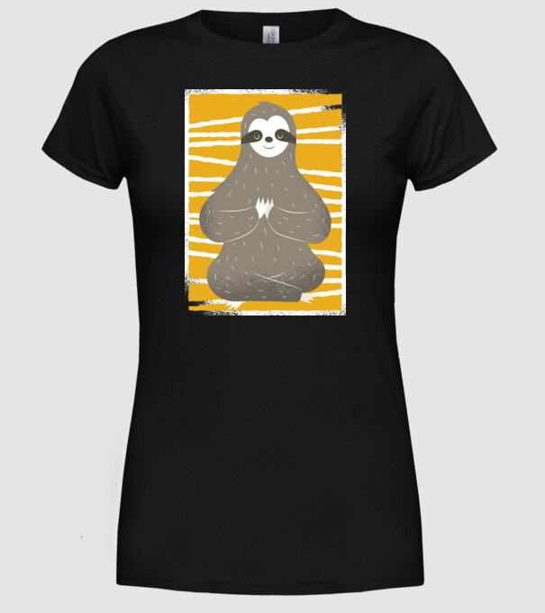 Yoga Leneș model negru pe tricou