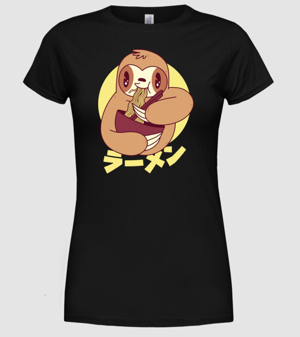 Ramen Leneș model negru pe tricou