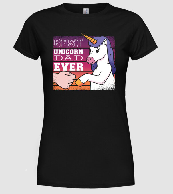 Cel mai bun Tată Unicorn model negru pe tricou