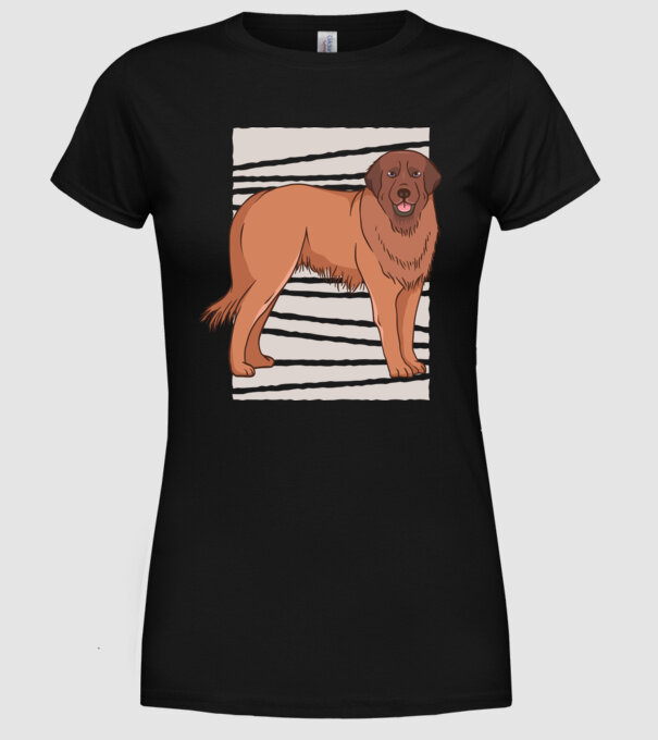 Câine ciobănesc Leonberg model negru pe tricou