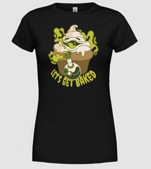 'Let''s Get Baked' model negru pe tricou
