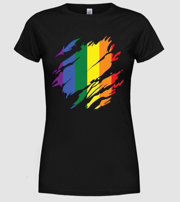 Steag LGBTQ model negru pe tricou