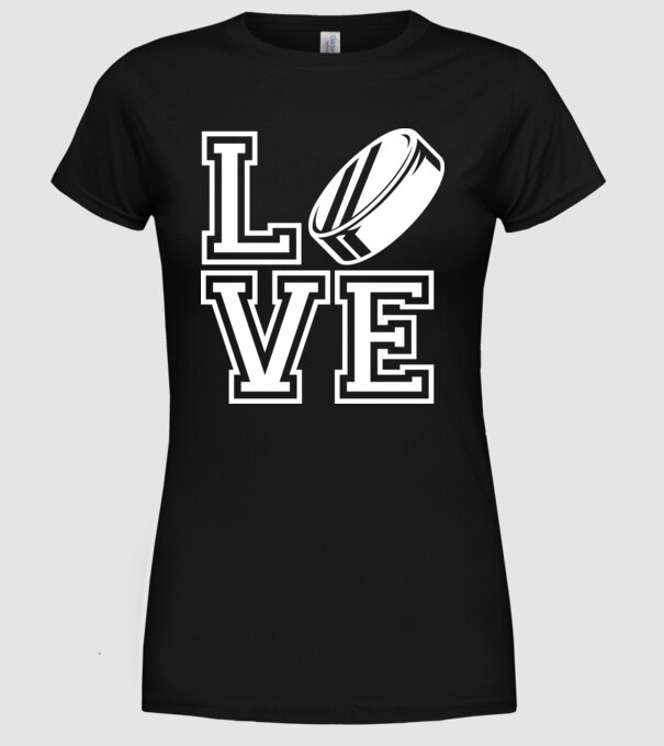 Love hochei model negru pe tricou