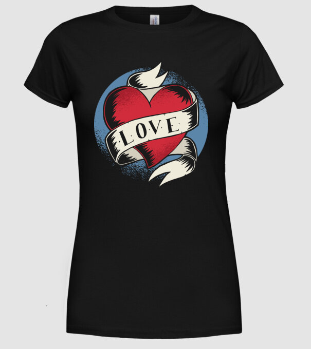 'Love Tatuaj pentru Valentine''s Day' model negru pe tricou