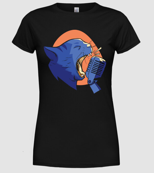 Urlet de Pisică model negru pe tricou