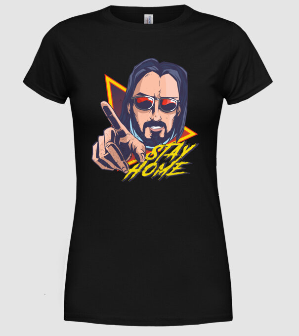 Stai acasă - Stay home model negru pe tricou