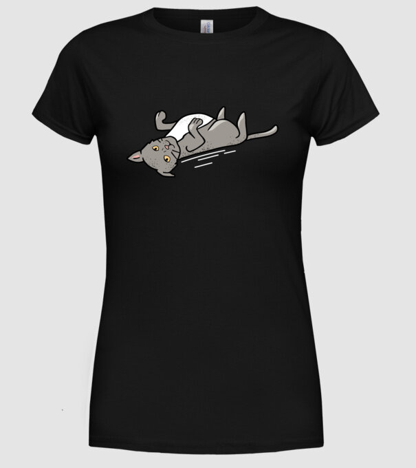 Pisică Cool model negru pe tricou