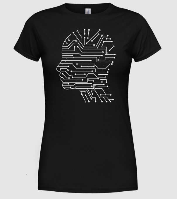 Inteligența artificială AI model negru pe tricou